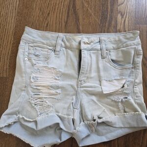 American Eagle Outfitters Light Blue Ripped Denim Shorts